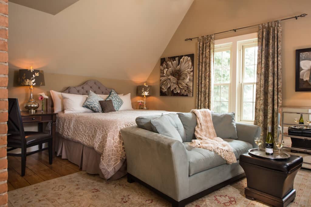 Finger Lakes Bed and Breakfast, beautiful B&B suite with a comfortable bed and fine furnishings 