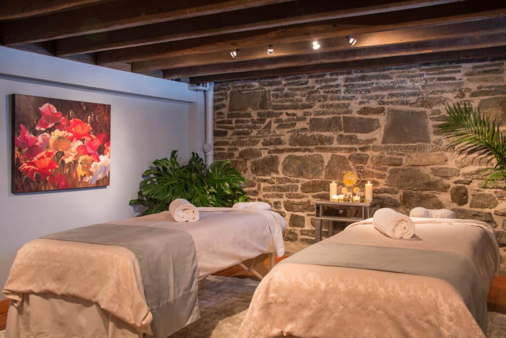 Why You Should Visit Buttermilk Falls State Park This Fall 9 Two massage tables ready for a couples massage at The Spa at Gothic Eves, our Upstate NY Bed and Breakfast.